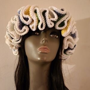 Crochet ruffle hat